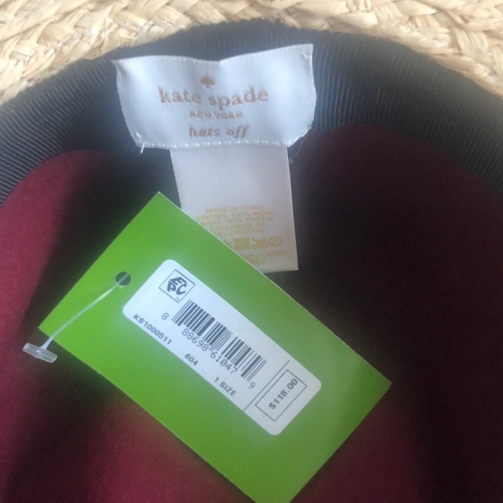 NWT $118 kate spade new york Colorblock Wool Crown Fedora! - Picture 7 of 7